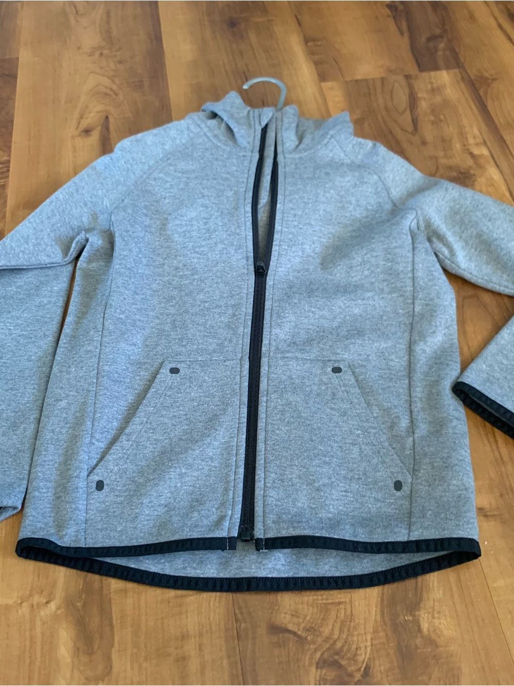GAP Light Gray Hooded Zip-Up Jacket boys 6/7